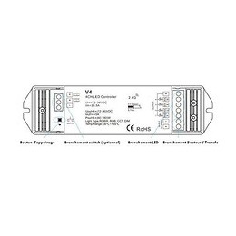 Kit Variateur Tactile Monochrome Sans Fil 4 Zones Et Dimmer Rf - Blanc - Silamp