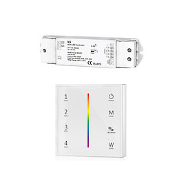 Kit Variateur Tactile Rgb Sans Fil 4 Zones Et Dimmer Rf - Blanc - Silamp