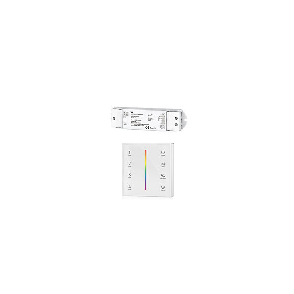 Kit Variateur Tactile Rgb Sans Fil 4 Zones Et Dimmer Rf - Blanc - Silamp
