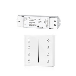 Kit Variateur Tactile Monochrome Sans Fil 4 Zones Et Dimmer Rf - Blanc - Silamp