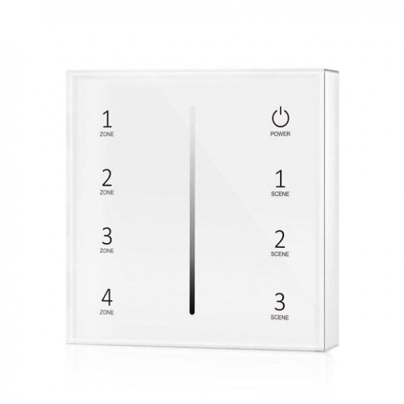 Kit Variateur Tactile Monochrome Sans Fil 4 Zones Et Dimmer Rf - Blanc - Silamp