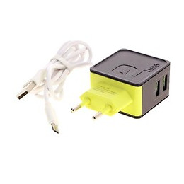 Adaptateur Secteur Universel 2 Ports Usb 2.4a + Câble Micro Usb - Blanc - Silamp