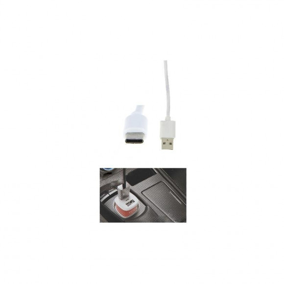 Chargeur Allume-cigare 2 Ports Usb 2.4a + Câble Type C - Silamp