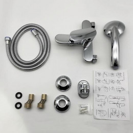 Robinet Mitigeur De Baignoire Chrome Arrondi + Pomme De Douche - Silamp