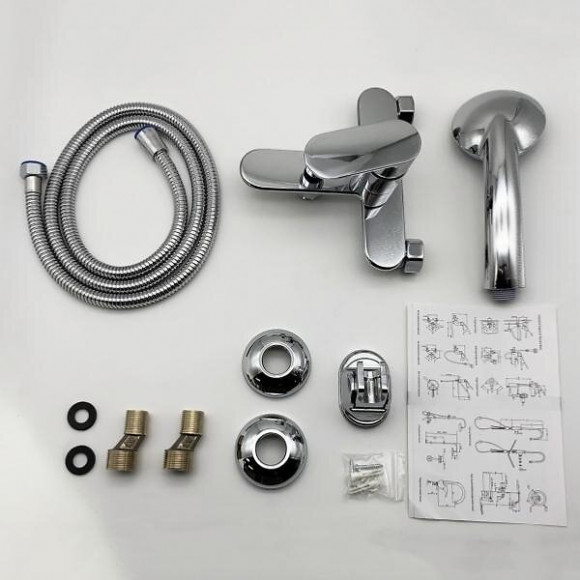 Robinet Mitigeur De Baignoire Chrome Arrondi + Pomme De Douche - Silamp