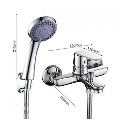 Robinet Mitigeur De Baignoire Inox Arrondi + Pomme De Douche - Silamp