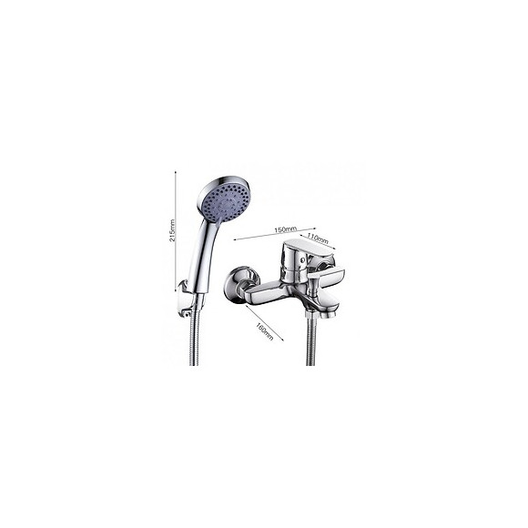 Robinet Mitigeur De Baignoire Inox Arrondi + Pomme De Douche - Silamp