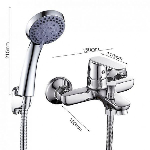 Robinet Mitigeur De Baignoire Inox Arrondi + Pomme De Douche - Silamp