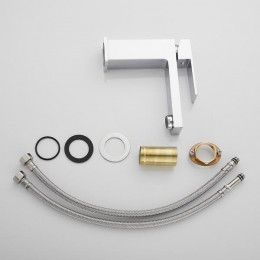 Robinet Mitigeur Lavabo Salle De Bain Inox Carré - Silamp