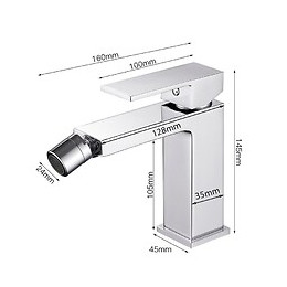 Robinet Mitigeur Lavabo Chrome Carré Bec Orientable - Silamp