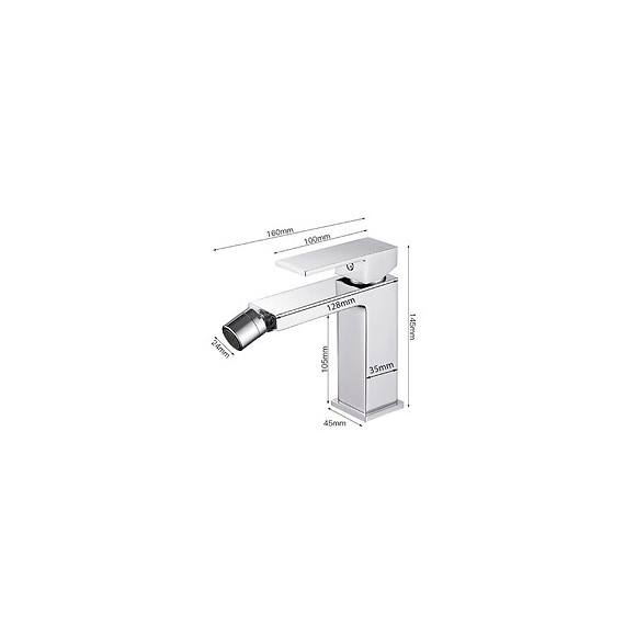Robinet Mitigeur Lavabo Chrome Carré Bec Orientable - Silamp