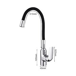 Robinet Mitigeur Cuisine Flexible Orientable Noir - Silamp