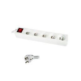 Bloc Multiprise 5 Prises Avec Interrupteur Blanc - Blanc - Silamp