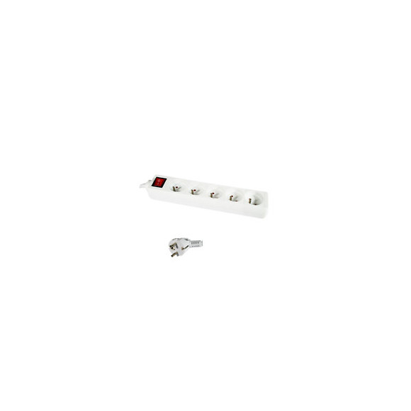 Bloc Multiprise 5 Prises Avec Interrupteur Blanc - Blanc - Silamp