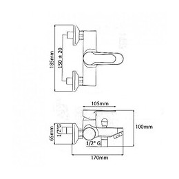 Robinet Mitigeur De Baignoire Chrome Carré + Pomme De Douche - Silamp