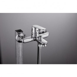 Robinet Mitigeur De Baignoire Chrome Carré + Pomme De Douche - Silamp