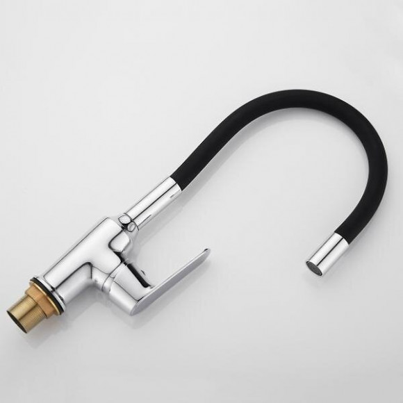 Robinet Mitigeur Cuisine Flexible Noir Orientable - Silamp