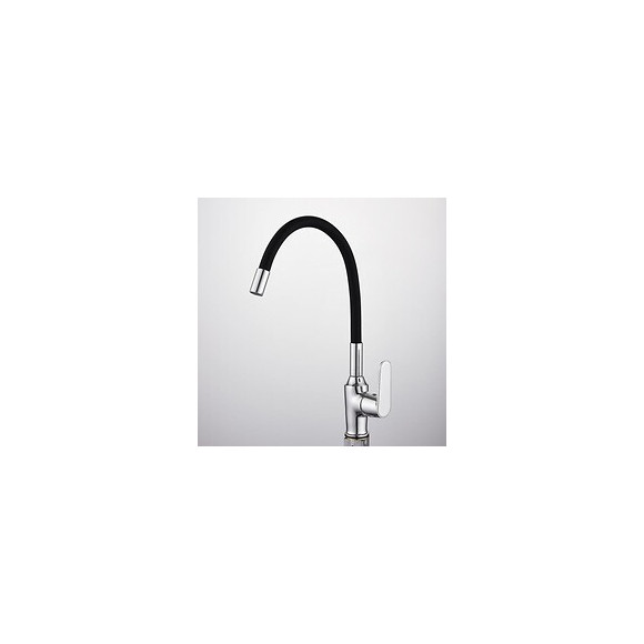 Robinet Mitigeur Cuisine Flexible Noir Orientable - Silamp