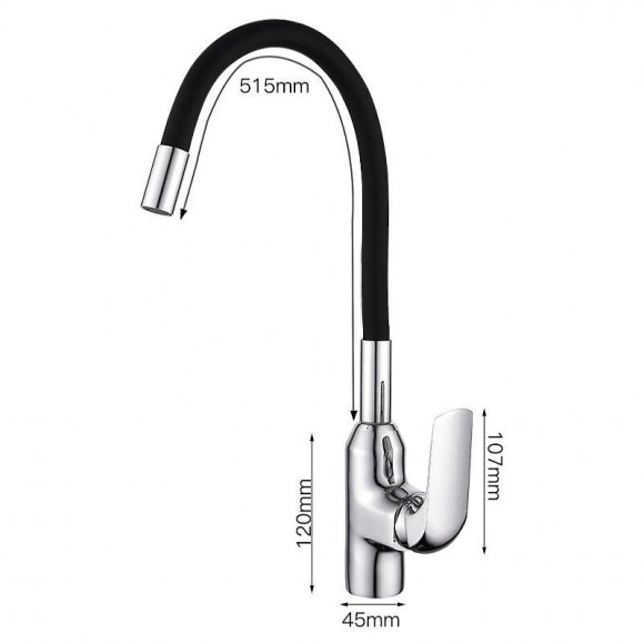 Robinet Mitigeur Cuisine Flexible Orientable Noir - Silamp