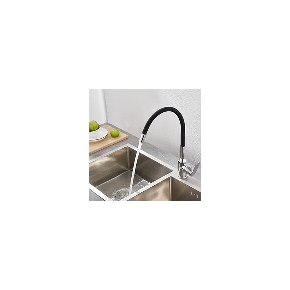 Robinet Mitigeur Cuisine Flexible Noir Orientable - Silamp