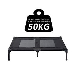 Lit Sur Pieds Pour Chien Chat Lit De Camp Animal 92l X 76l X 18h Cm Noir