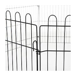 Parc Enclos Pour Chiens Chiots Animaux Domestiques Diamètre 158 Cm 8 Panneaux 71l X 61h Cm Noir