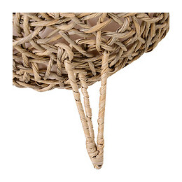 Panier Chat Lit Chat Cosy Grand Confort Dim. Ø 52 X 58h Cm Coussin Moelleux Inclus Résine Tressée Imitation Rotin Beige