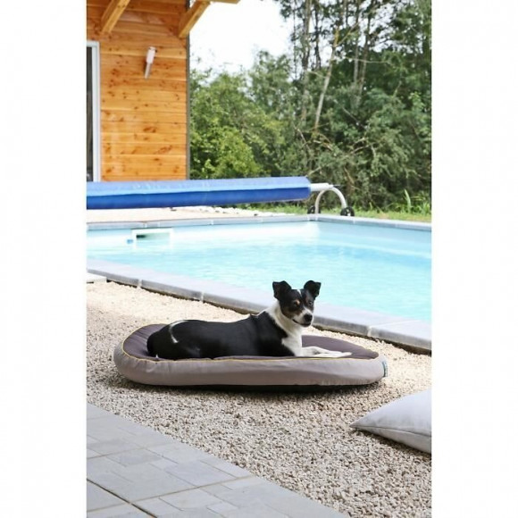 Tyrol Coussin Rond Triple Action - Matelas Anti-odeurs, Anti-insectes, Anti-mites - 90 X 60 X 7 Cm - Pour Chien