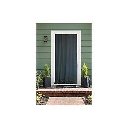 Rideau De Porte Moustiquaireen Toile Gris Ardoise 140 X 225 Cm