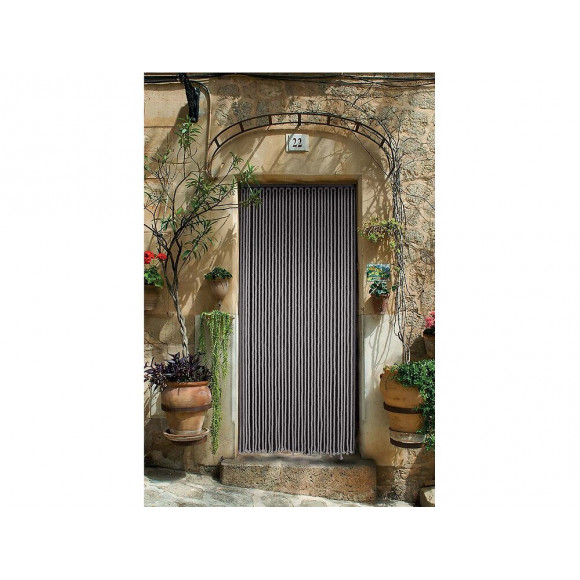 Rideau De Porte En Corde Tressée Coton Gris 90 X 200 Cm