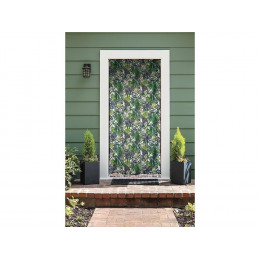 Rideau De Porte Moustiquaire En Toile Feuilles Tropicales 140 X 225 Cm