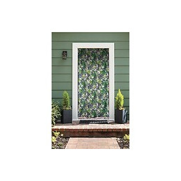 Rideau De Porte Moustiquaire En Toile Feuilles Tropicales 140 X 225 Cm