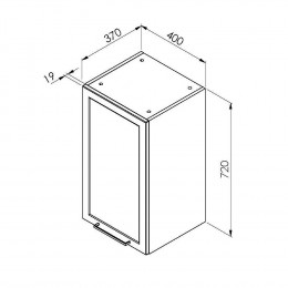 Meuble Haut De Cuisine 1 Porte - Frost 40cm / Blanc & Bleu Nuit