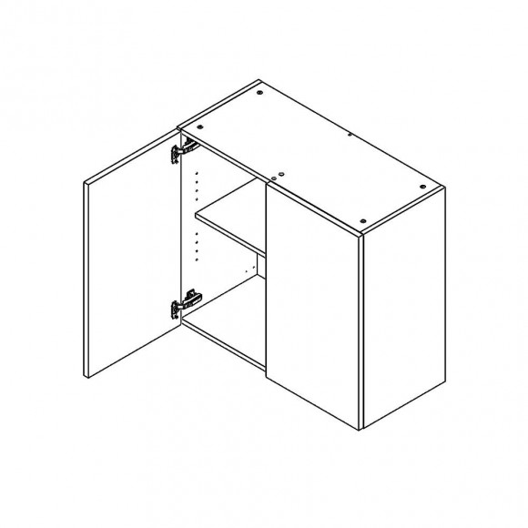Meuble Haut De Cuisine 2 Portes - Frost 80cm / Blanc & Bleu Nuit