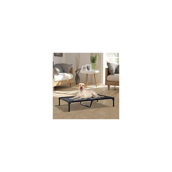 Lit Sur Pieds Pour Chien Chat Lit De Camp Animal 92l X 76l X 18h Cm Noir