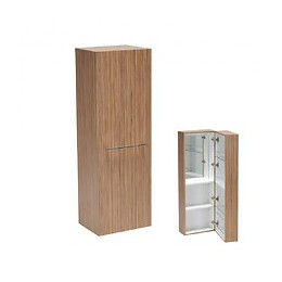 Armoire Murale Lounge 5 Tablettes + Miroir Intérieur / Zebrano