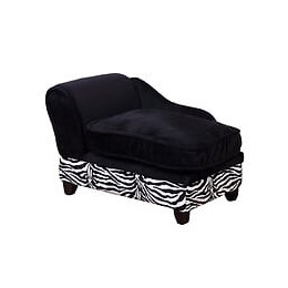 Méridienne Canapé Design Pour Chien Chat Avec Coffre De Rangement Sur Pied 57 X 34 X 36 Cm Noir Zébré