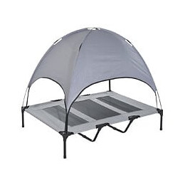 Lit Pour Chien Chat Sur Pieds Lit De Camp Grand Confort Lit Surélevé Rafraîchissant Velum Anti-uv Tissu Oxford Micro-perfor