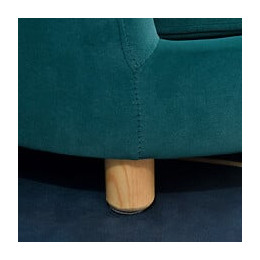 Canapé Chien Lit Pour Chien Chat Avec Accoudoirs Coussin Moelleux Pieds Bois Massif Dim. 65 X 64 X 37 Cm Velours Bleu Canard