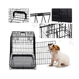 Cage De Transport Pour Chien Taille L Dim. 76l X 48l X 55h Cm Métal Noir