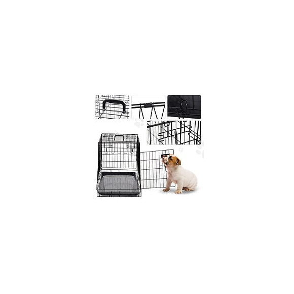 Cage De Transport Pour Chien Taille L Dim. 76l X 48l X 55h Cm Métal Noir