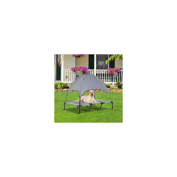 Lit Pour Chien Chat Sur Pieds Lit De Camp Grand Confort Lit Surélevé Rafraîchissant Velum Anti-uv Tissu Oxford Micro-perfor