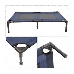 Lit Sur Pieds Xxl Pour Chien Chat Lit De Camp Animal Lit Surélevé Tissu Oxford Textilène Micro-perforé 92l X 76l X 18h Cm B