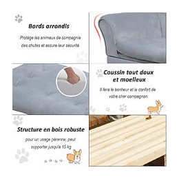 Canapé Chien Chat Sur Pied Avec Coffre De Rangement Style Moderne Coussin D'assise Amovible Grand Confort 76 X 45 X 41,5 Cm Bl
