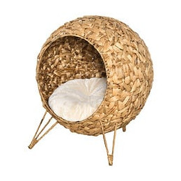 Panier Chat Lit Chat Cosy Grand Confort Dim. Ø 52 X 58h Cm Coussin Moelleux Inclus Jacinthe D'eau