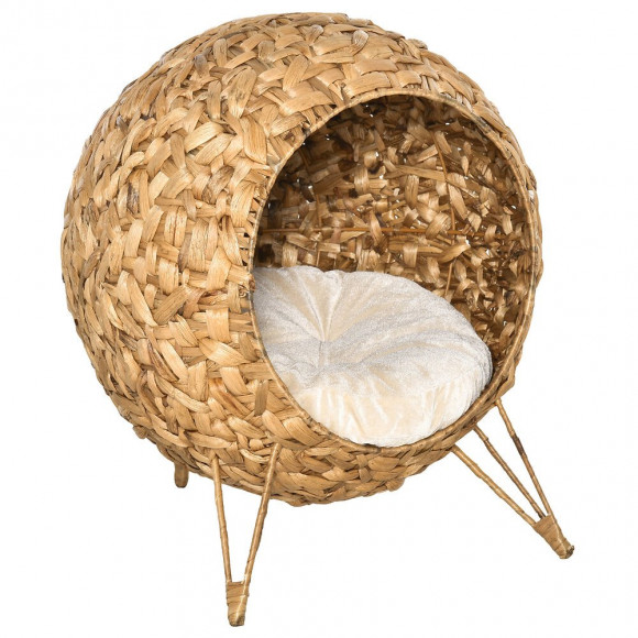 Panier Chat Lit Chat Cosy Grand Confort Dim. Ø 52 X 58h Cm Coussin Moelleux Inclus Jacinthe D'eau