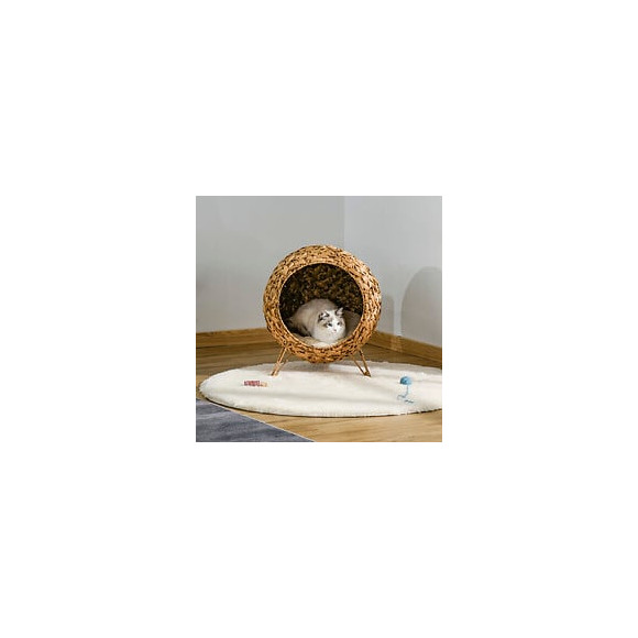 Panier Chat Lit Chat Cosy Grand Confort Dim. Ø 52 X 58h Cm Coussin Moelleux Inclus Jacinthe D'eau