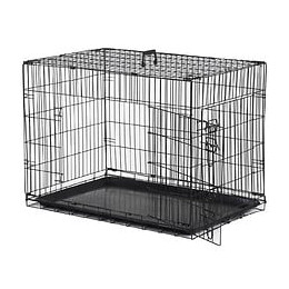 Cage Caisse De Transport Pliante Pour Chien En Métal Noir 91 X 61 X 67 Cm