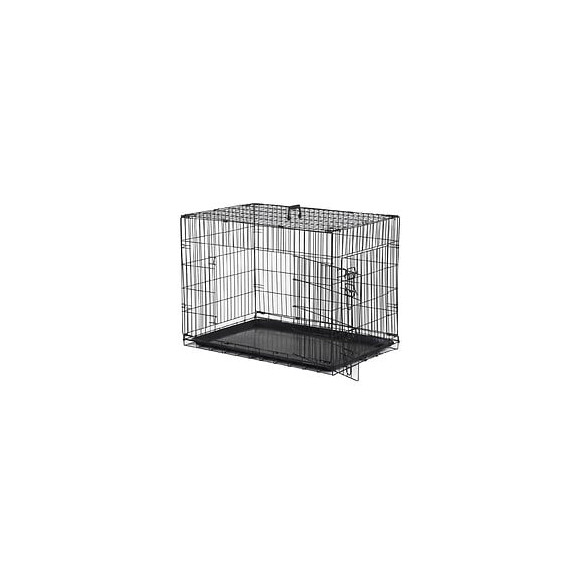 Cage Caisse De Transport Pliante Pour Chien En Métal Noir 91 X 61 X 67 Cm