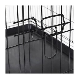 Cage Caisse De Transport Pliante Pour Chien En Métal Noir 91 X 61 X 67 Cm